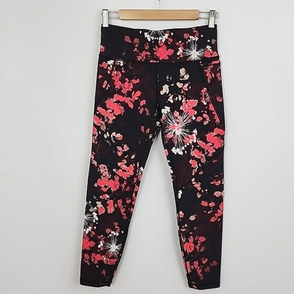 Sweaty Betty The Power Black Pink Firework Stretch Legging 22" Inseam Sz S - Picture 2 of 16